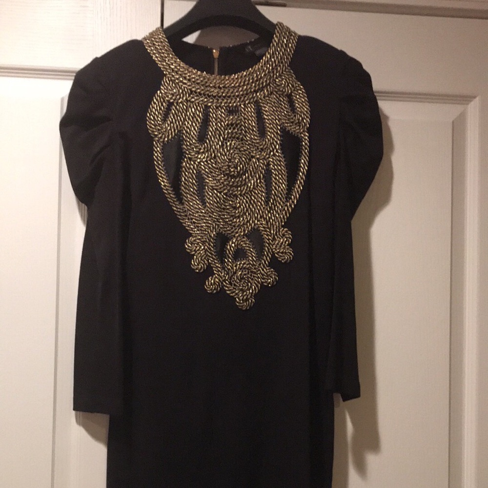 Armani Exchange black embroidered dress